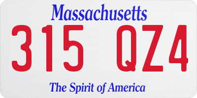 MA license plate 315QZ4