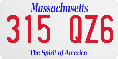 MA license plate 315QZ6