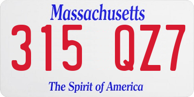 MA license plate 315QZ7