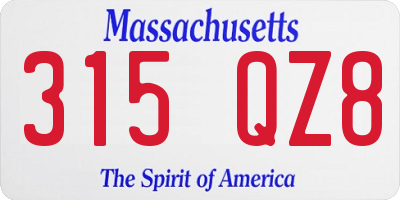 MA license plate 315QZ8