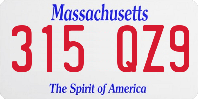 MA license plate 315QZ9