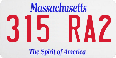MA license plate 315RA2