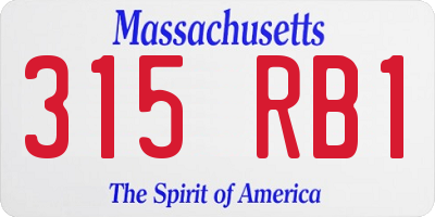 MA license plate 315RB1