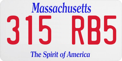 MA license plate 315RB5