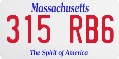 MA license plate 315RB6