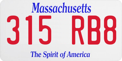 MA license plate 315RB8