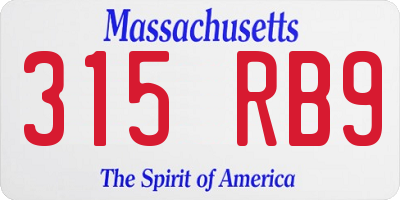 MA license plate 315RB9