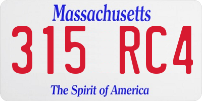 MA license plate 315RC4