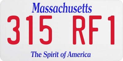 MA license plate 315RF1