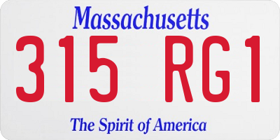 MA license plate 315RG1