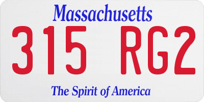 MA license plate 315RG2
