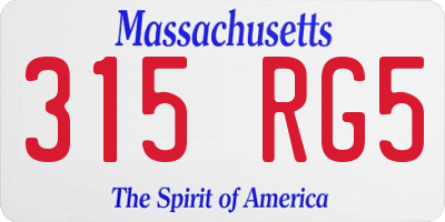 MA license plate 315RG5