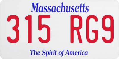 MA license plate 315RG9