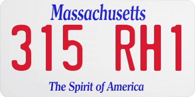 MA license plate 315RH1