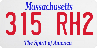 MA license plate 315RH2
