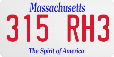 MA license plate 315RH3