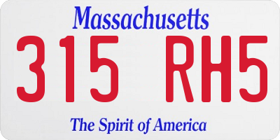 MA license plate 315RH5