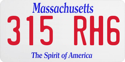 MA license plate 315RH6