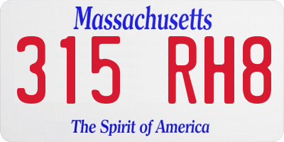 MA license plate 315RH8