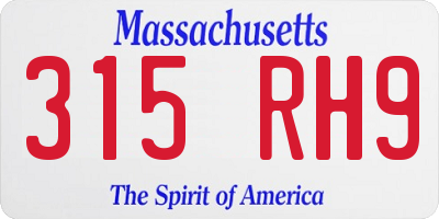MA license plate 315RH9