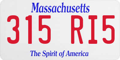 MA license plate 315RI5