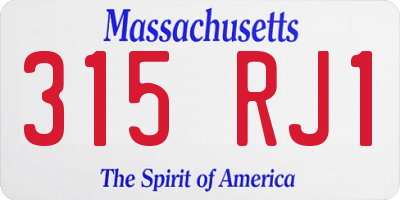 MA license plate 315RJ1