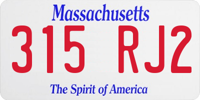 MA license plate 315RJ2