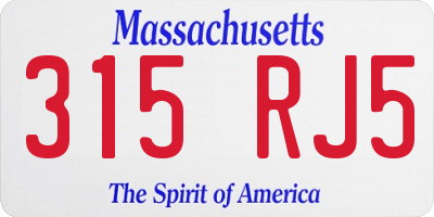 MA license plate 315RJ5