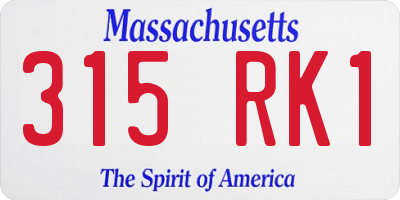 MA license plate 315RK1