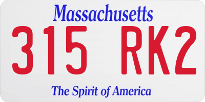 MA license plate 315RK2