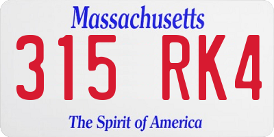 MA license plate 315RK4