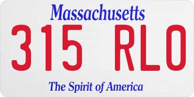 MA license plate 315RL0