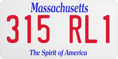 MA license plate 315RL1