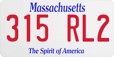 MA license plate 315RL2