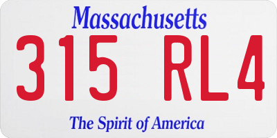 MA license plate 315RL4