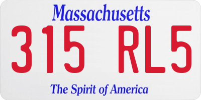 MA license plate 315RL5