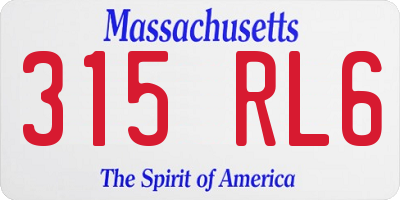 MA license plate 315RL6