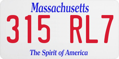 MA license plate 315RL7