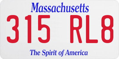 MA license plate 315RL8
