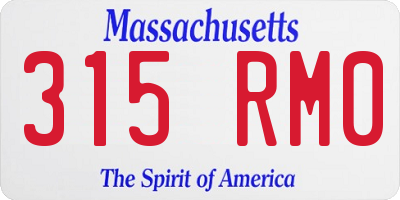 MA license plate 315RM0