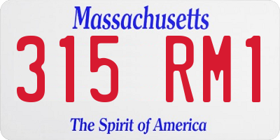 MA license plate 315RM1