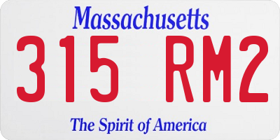 MA license plate 315RM2