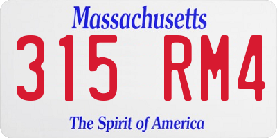 MA license plate 315RM4