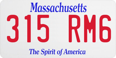 MA license plate 315RM6