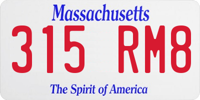 MA license plate 315RM8