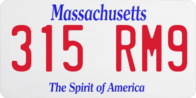 MA license plate 315RM9