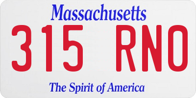 MA license plate 315RN0