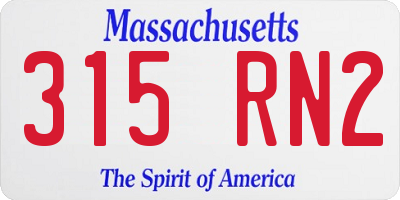 MA license plate 315RN2