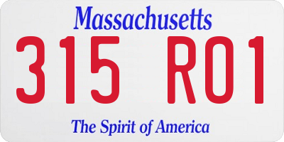 MA license plate 315RO1