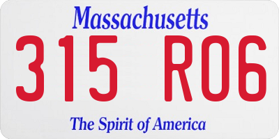 MA license plate 315RO6